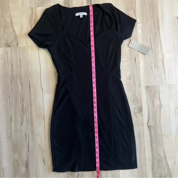 GAZE Black Short Sleeve Midi Dress D11396 Medium NWT - Picture 6 of 8